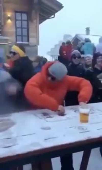 Forgot his equipment, still dominated the party. Legend.