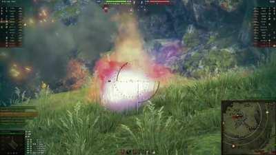 Artillery shell flying between my tank's floor and ground and not hitting me!