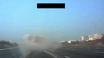 To ovetake a truck there was an attempt