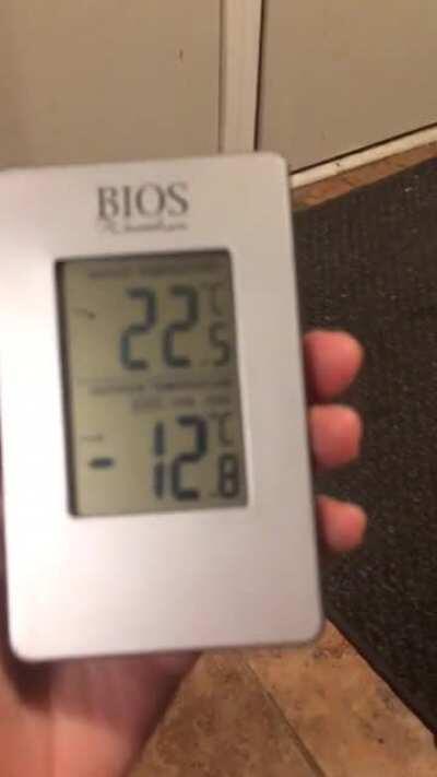 Scrambles trying to convince me it’s not that cold in Canada in January