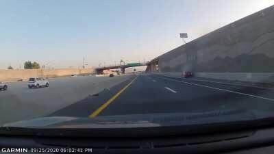 My cousin caught this on his dashcam in San Bernardino, California