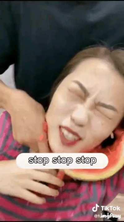 How to win a watermelon eating race with your other half.