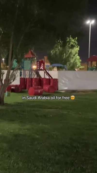 In Saudi Arabia oil can be taken from the streets for free!