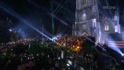 President Biden getting a Wrestlemania style entrance for speech in Ireland
