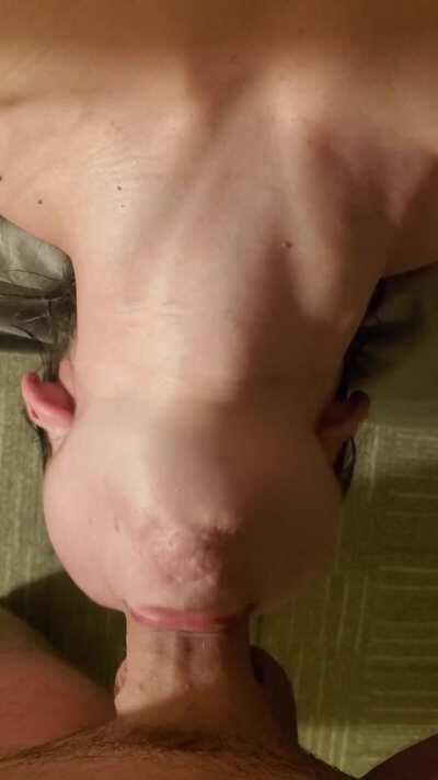 Practicing deepthroating always leads to some distension.