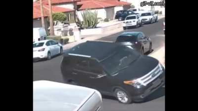 Hello Check My Tires Will You- Driver cuts a corner very short