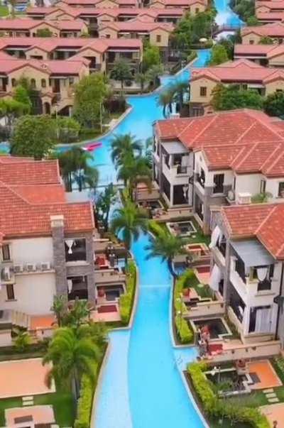 All these houses are connected by a pool
