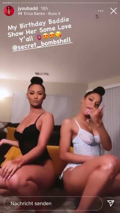 Bussing it down with her bestie 