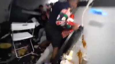 There's a table inside the hunting pack truck