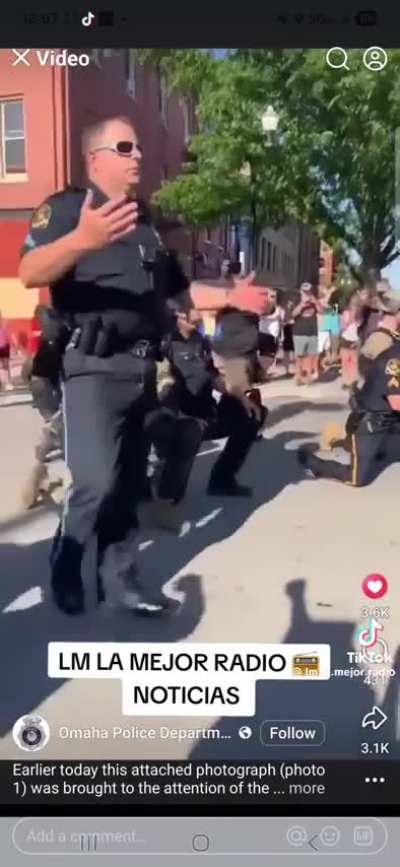Omaha Police Kneel with ICE Protesters Last Night