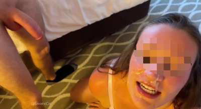 First she swallows her husbands friends cum. That makes her husband blow his load -by travelinggirl117