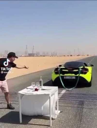 Perfectly executed removal of table cloth