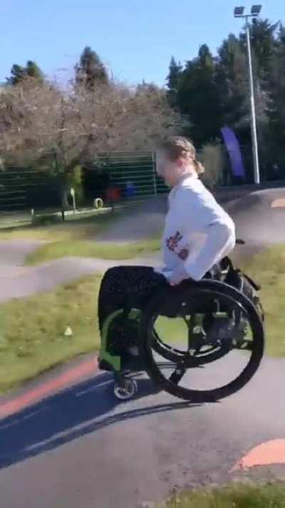 skating with a wheel chair