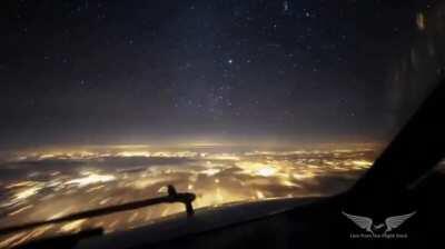 Pilot view during night flights.