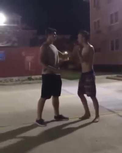 Guy gets KO’ed after he insists on fighting