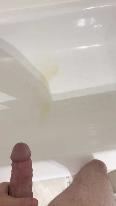 First time ever jerking my piss out of my hard cock! Felt incredible 