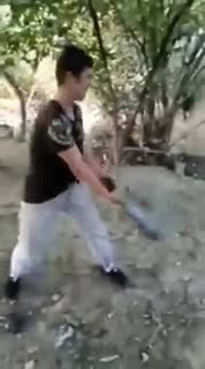 Playing with an armed bomb