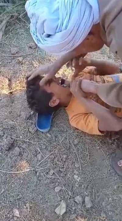 Pulling a tooth with every fiber in his body