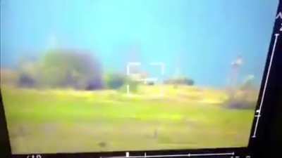 Rare footage of a Russian TZM-T (loading vehicle for the TOS-1 thermobaric mlrs) being struck by a Ukrainian Stugna-P atgm. 