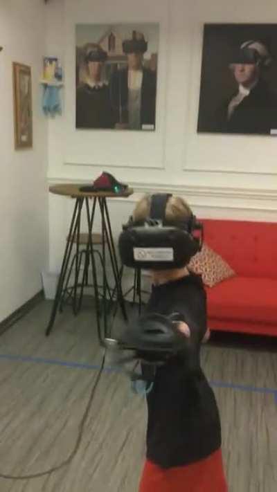 You gotta give it to the kid, he sure was immersed