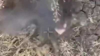 Russian soldier miscalculates location of dropped grenade