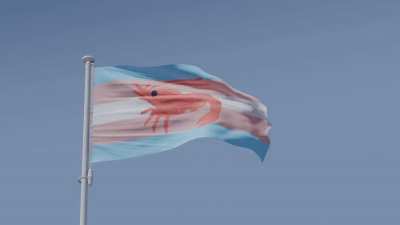 Trans shrimp pride flag