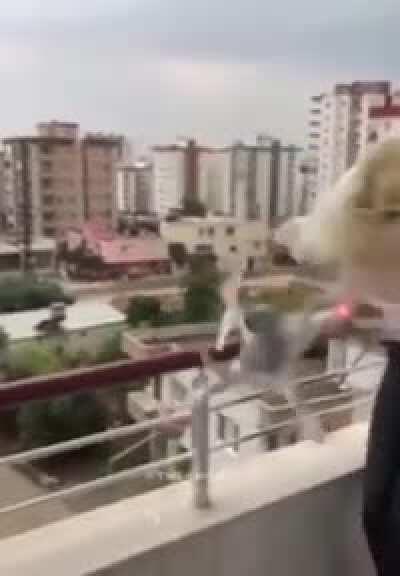 I don't know what she was trying to do but that must've hurt.