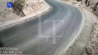 Truck driver was very lucky