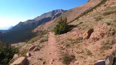 Riding down Pikes Peak. Colorado Springs CO