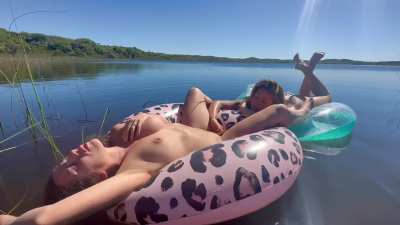 Relaxing on a beautiful day with a beautiful woman between my legs!