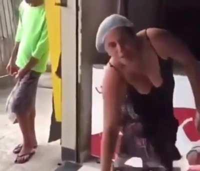 Must be waiting for right opportunity to pull it off. A Brazilian karen