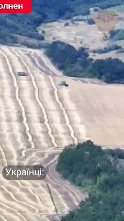 A short distance from where russians are throwing KAB glide bombs, Ukrainian farmers are collecting the harvest.