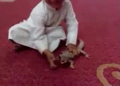 Kid learns to play nice.