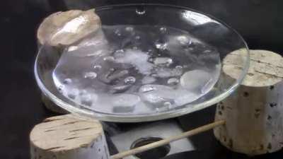 This water is simultaneously melting, freezing and boiling