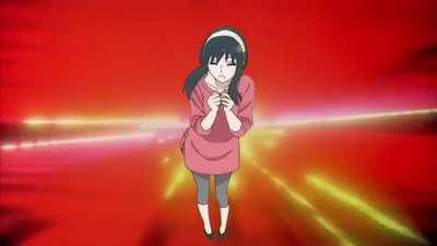 Yor’s dance with fitting music (timed to the beat and looped)