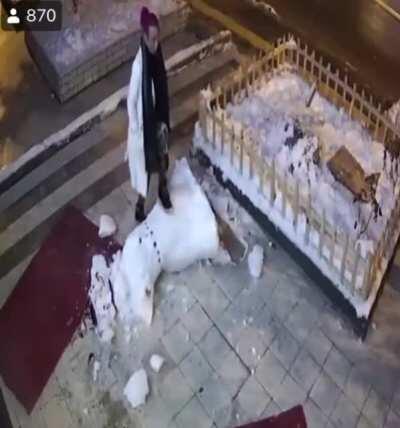 A snowman's sweet taste of revenge.