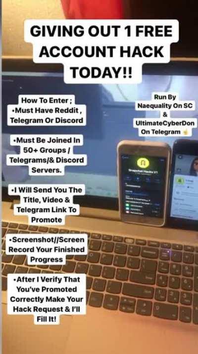 We’re celebrating hitting 50k subs by giving out a FREE hack to anyone who can promote our ad on Reddit, Telegram, Discord & more! Hit naequality // UltimateCyberVendor on telegram for instructions on your FREE HACK. Link In Comments