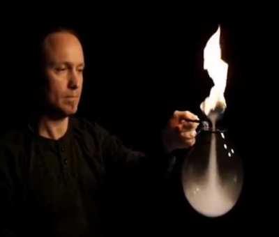 Fire tornado inside a soap bubble.