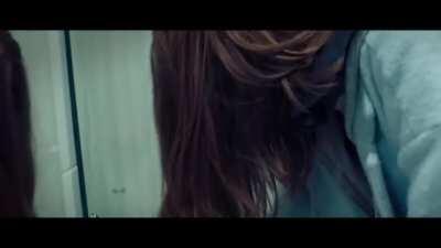 Karen Gillen getting pounded from behind in a public bathroom