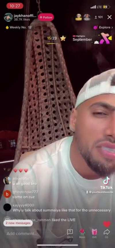 Woman Abuser, Cheater & Scammer JayKhanOfficial shows how unstable and vile he is (read chat for more context)