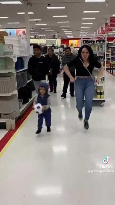 Shoppers of Target; Please be respectful and allow this woman to make her TikTok video without interruption. You can still shop, but remember, her video is our top priority.