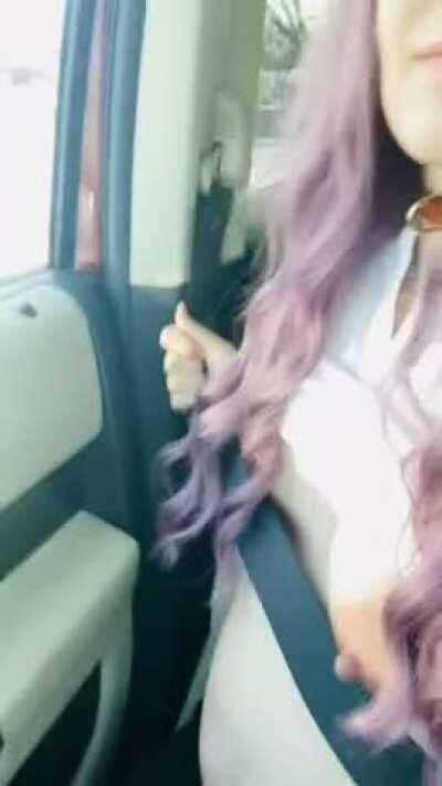 Gets me wet showing off in public