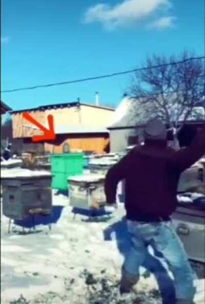 Look closely at what he's shooting at