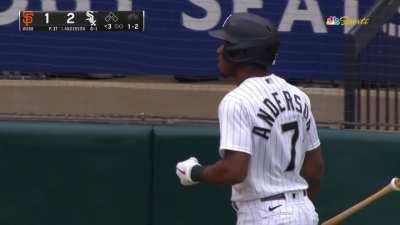 [Highlight] Tim Anderson accepts the inevitable strikeout and chooses to begin walking back to the dugout before the pitch is delivered
