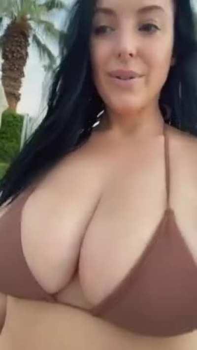 Taking her boobs for a walk