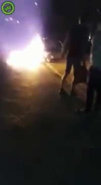 Flaming gasoline tank + alcohol + Jeroen =