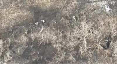 Russian assault against entrenched UA positions is stopped by several accurate grenades. January 2023.