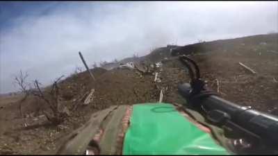 Extended footage of Ukrainian soldiers storming a trench line with Russian soldiers, with multiple RU KIAs