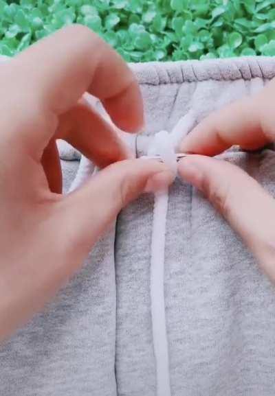 Use fisherman’s knots to adjust pants