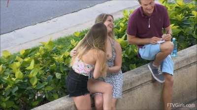 Nicole and Veronica being naughty in public